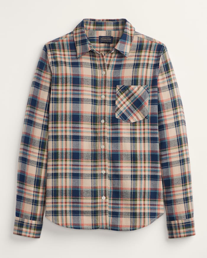 WOMEN'S PLAID COTTON FLANNEL RELAXED SHIRT
